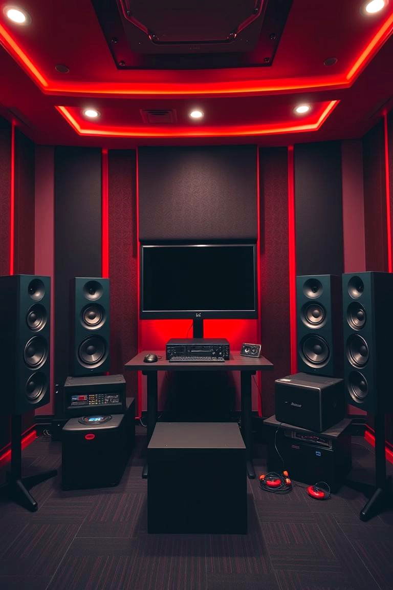 Immersive Surround Sound Station - 24 Red and Black Gaming Setup Ideas