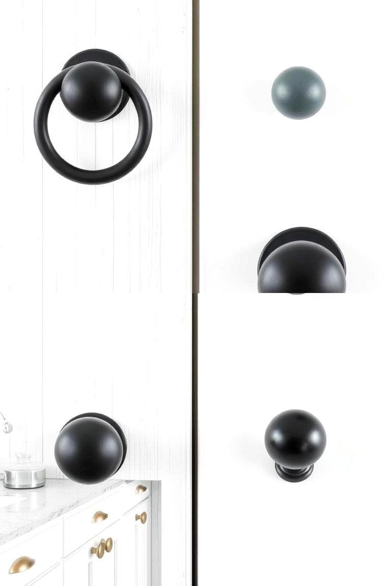 Impact of Hardware Size and Shape - 24 White Kitchen Cabinets With Black Hardware