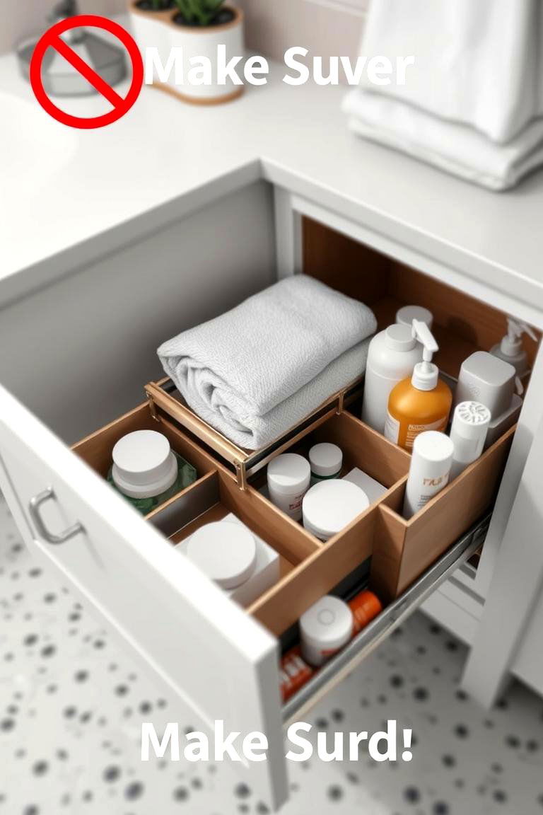 Implement Pull Out Drawers for Deep Drawers - 24 Bathroom Drawer Organization Ideas
