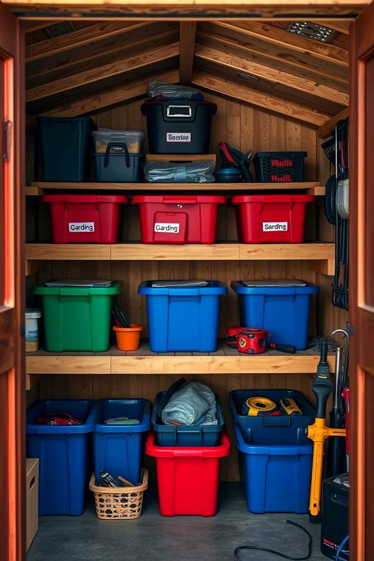 Implement a Color Coding System - 24 Shed Organization Ideas