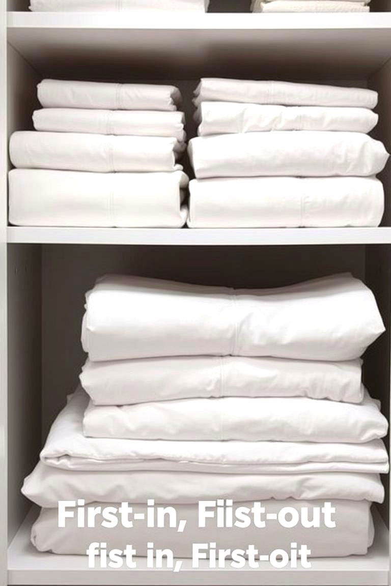 Implement a First In First Out System - 24 Linen Closet Organization Ideas