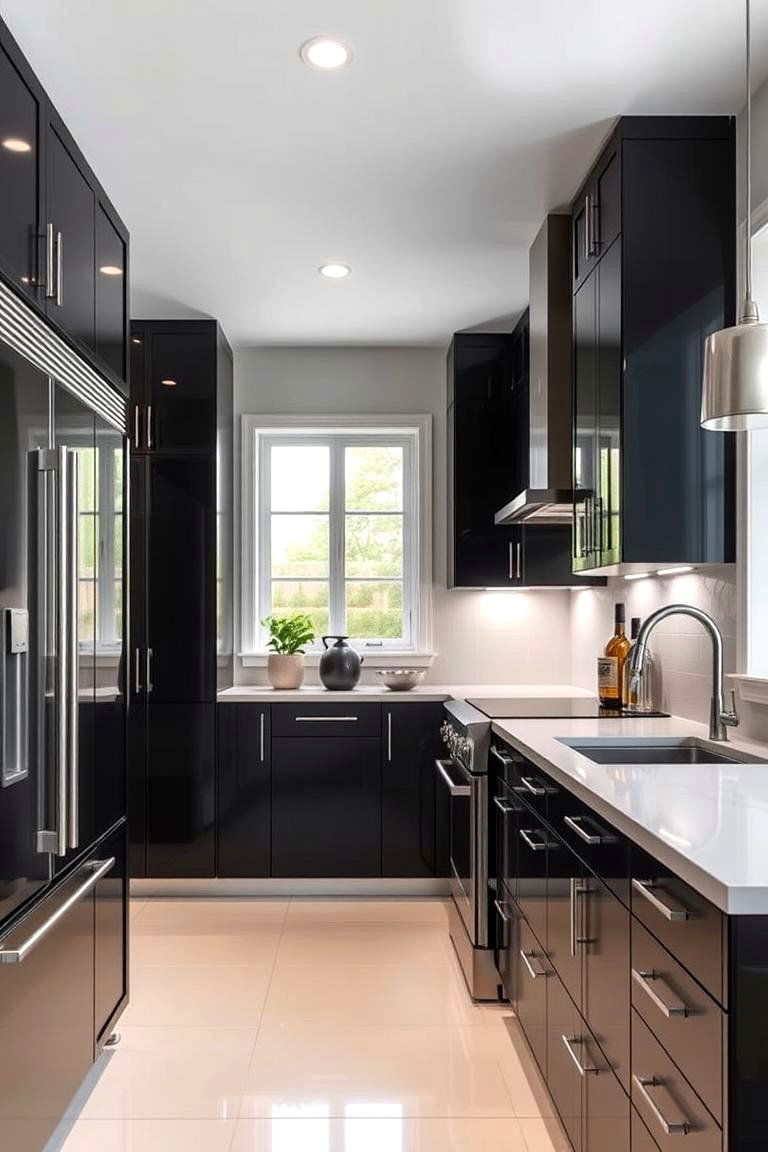 Improved Lighting Options - 24 Floor to Ceiling Kitchen Cabinets