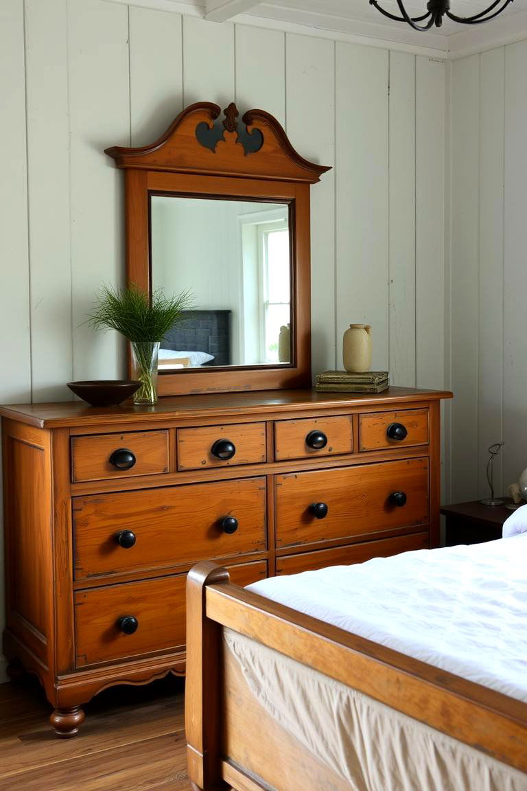 Include Antique Furniture Pieces - 24 Farmhouse Bedroom Ideas