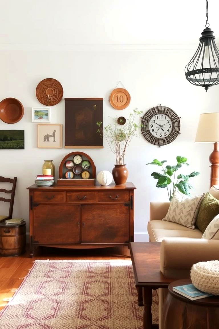 Include Vintage or Handmade Decor - 24 Earthy Living Room Decor Ideas