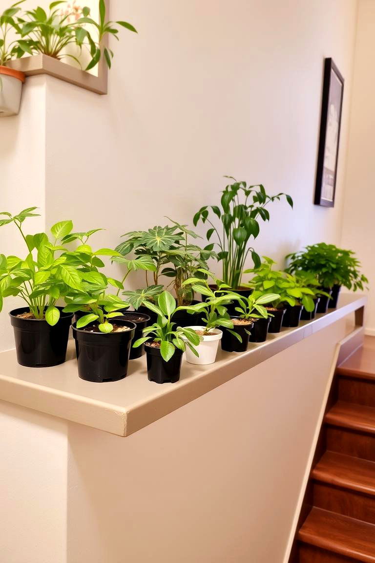 Include a Small Plant Display - 24 Stair Landing Ideas