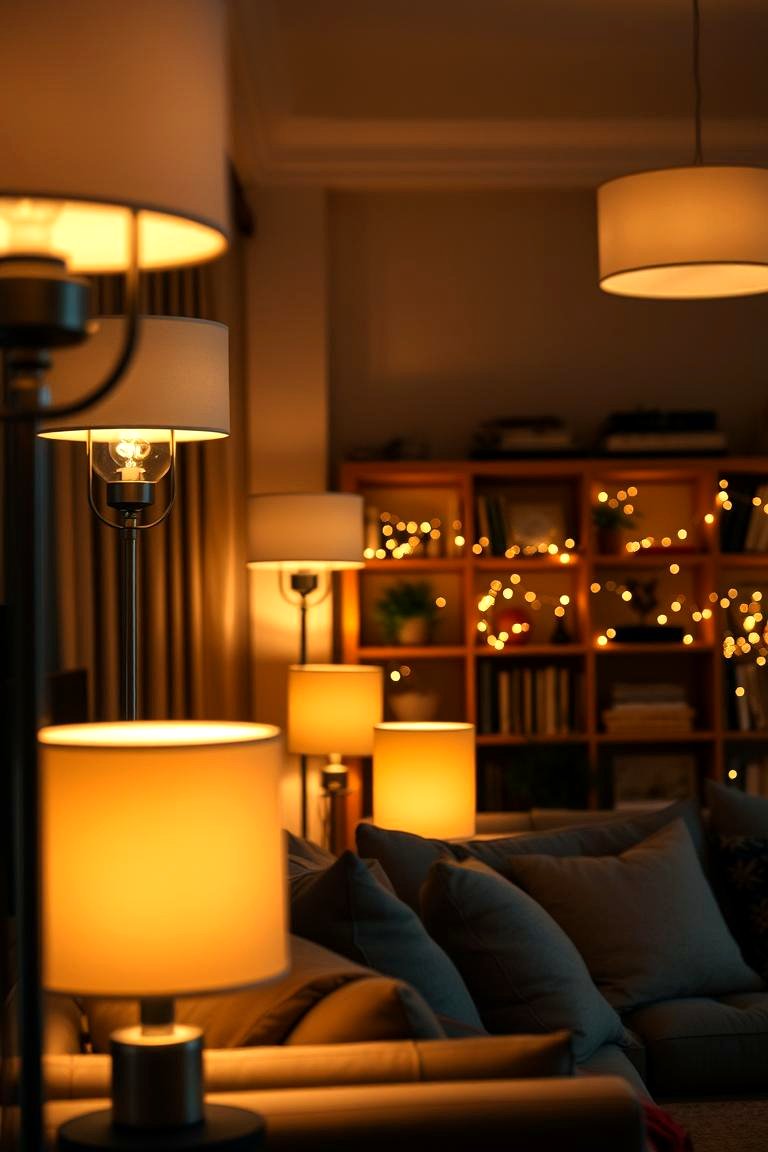 Incorporate Ambient Lighting - 24 Cozy Living Room Ideas