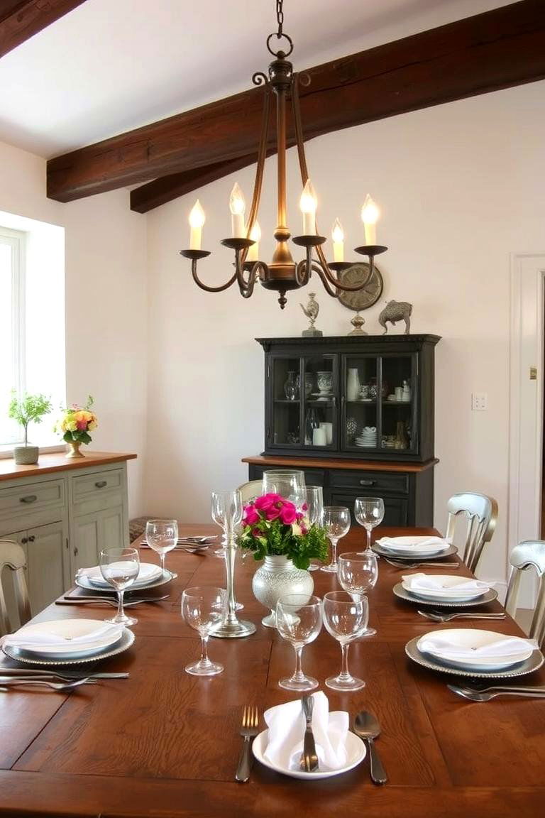 Incorporate Antique Accessories - 24 Eclectic Dining Room Ideas