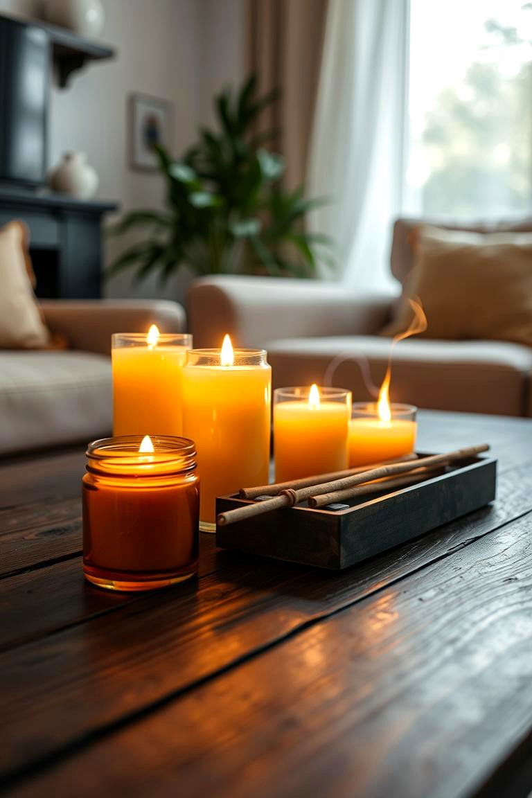Incorporate Candles and Incense - 24 Moody Boho Living Room Ideas