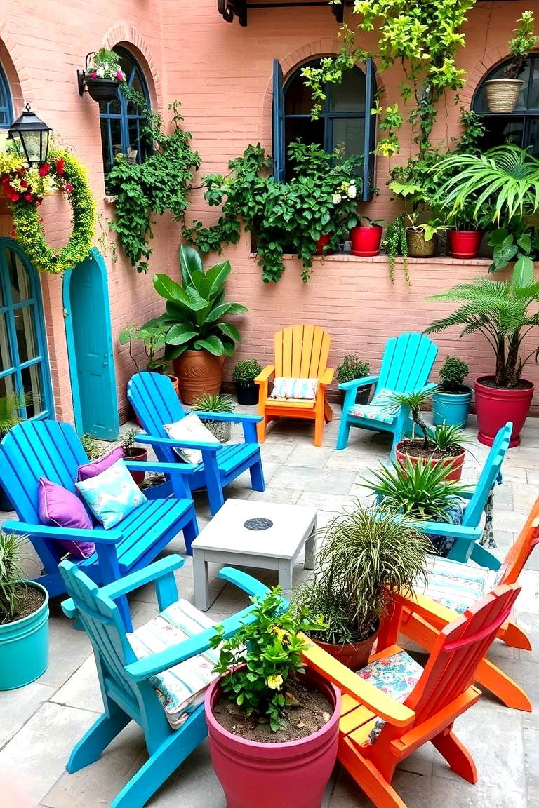 Incorporate Colorful Furniture - 24 Courtyard Ideas