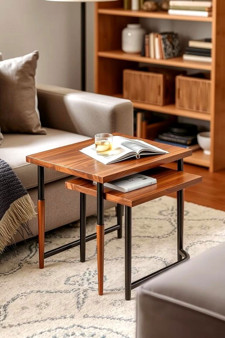 Incorporate Foldable and Nesting Tables - 24 Small Living Room Ideas