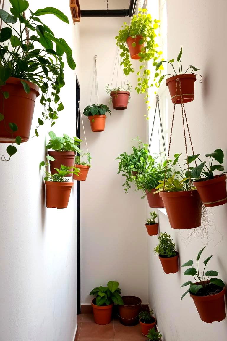 Incorporate Greenery for a Fresh Touch - 24 Narrow Hallway Ideas