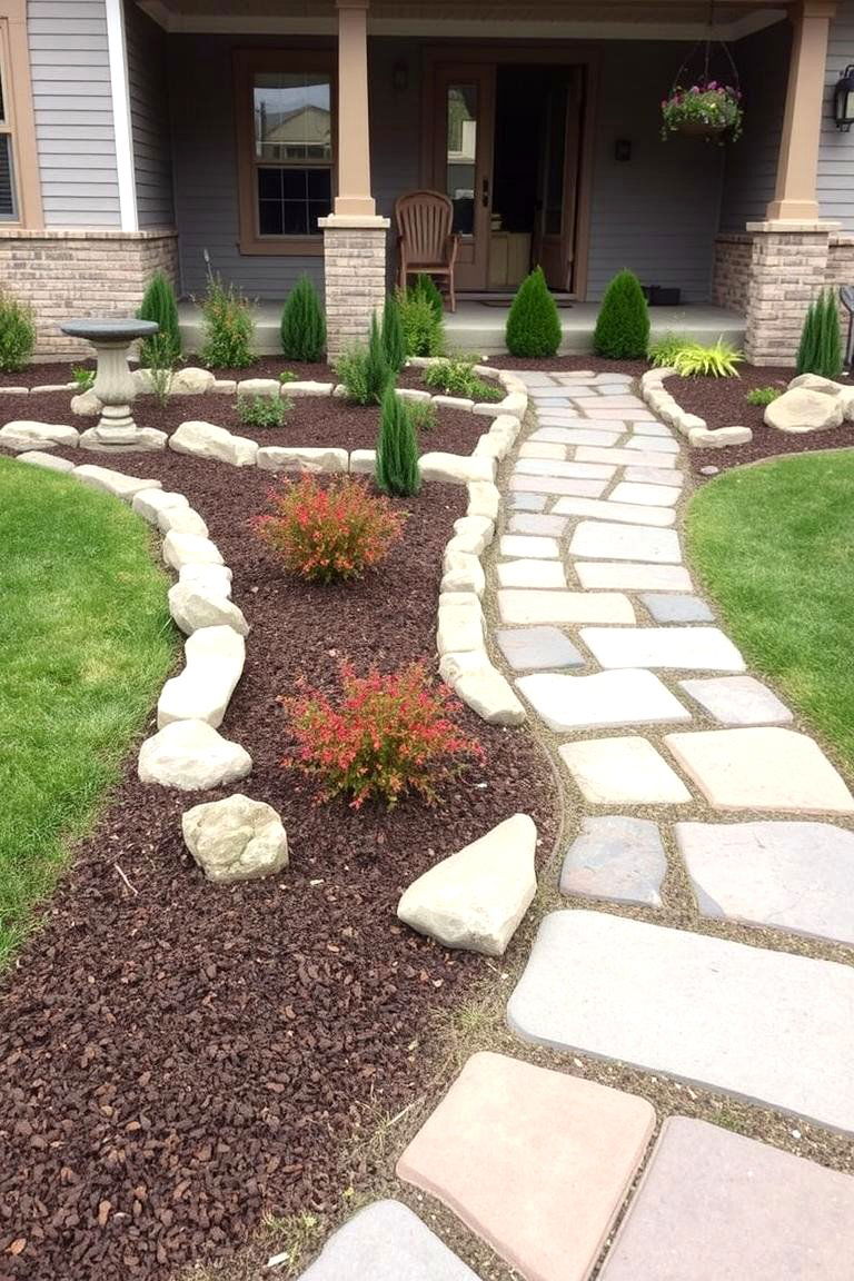 Incorporate Hardscaping Features - 24 Front Yard Landscaping Ideas