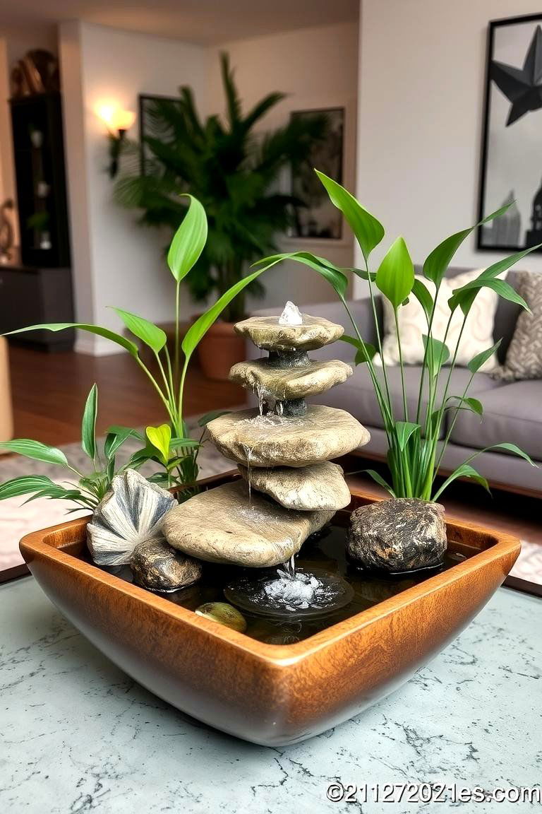 Incorporate Indoor Water Features - 24 Natural Living Room Ideas