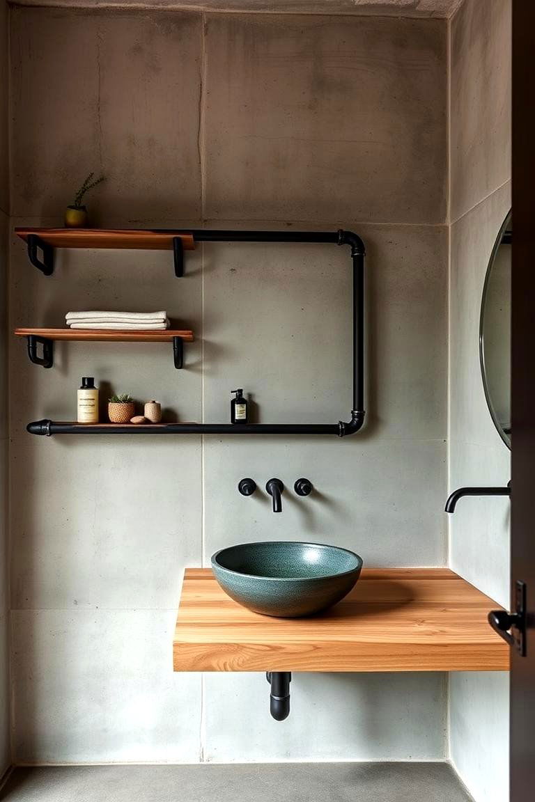 Incorporate Industrial Elements - 24 Masculine Bathroom Ideas