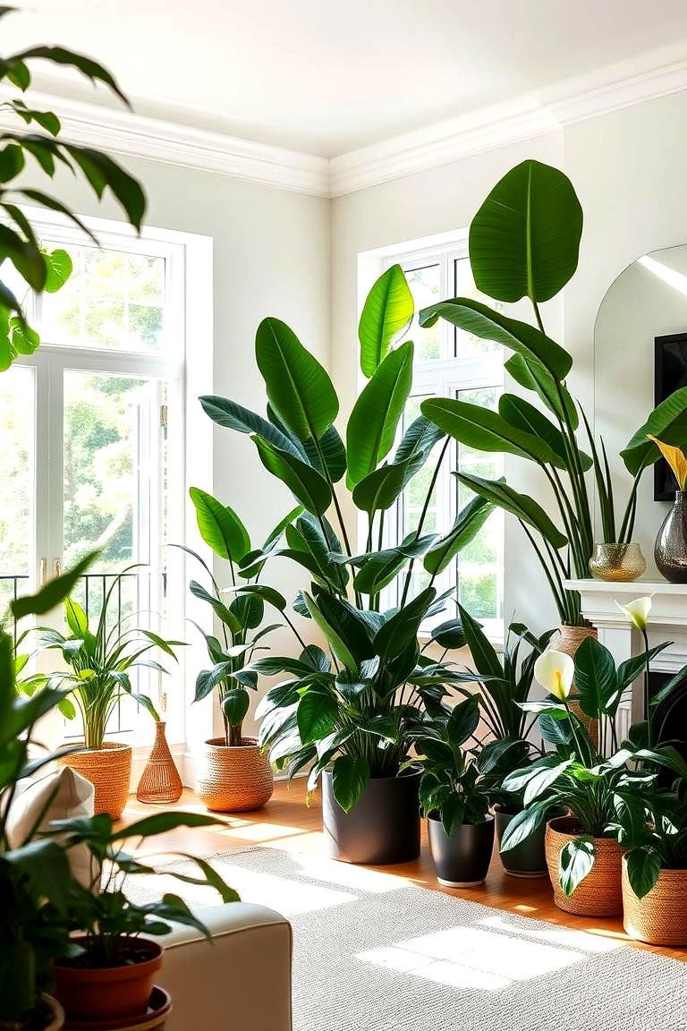 Incorporate Large Indoor Plants - 24 Natural Living Room Ideas