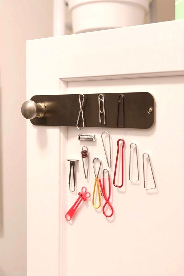 Incorporate Magnetic Strips for Small Metal Items - 24 Bathroom Cabinet Organization Ideas