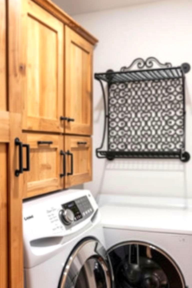 Incorporate Metal Accents - 24 Rustic Laundry Room Ideas