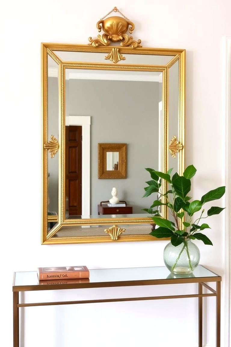 Incorporate Metallic Accents - 24 Foyer Decor Ideas
