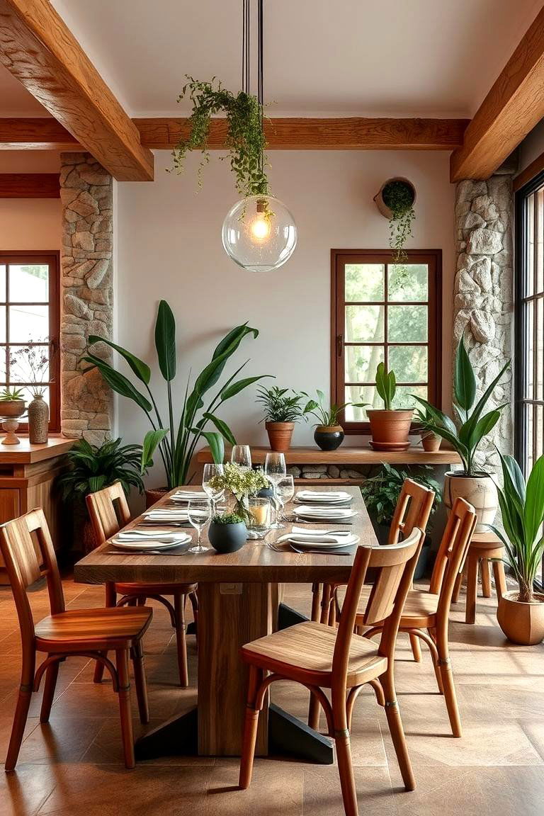 Incorporate Natural Elements - 24 Eclectic Dining Room Ideas