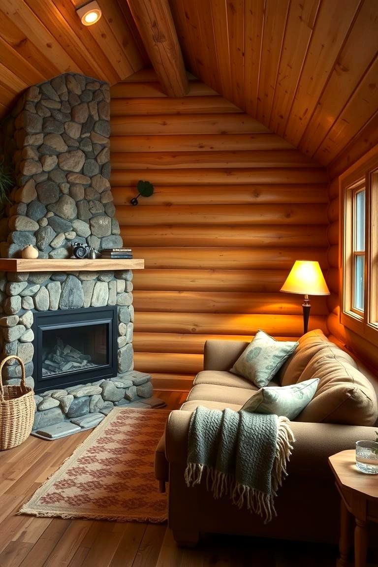 Incorporate Natural Elements for Warmth - 24 One Room Cabin Interior Design Ideas