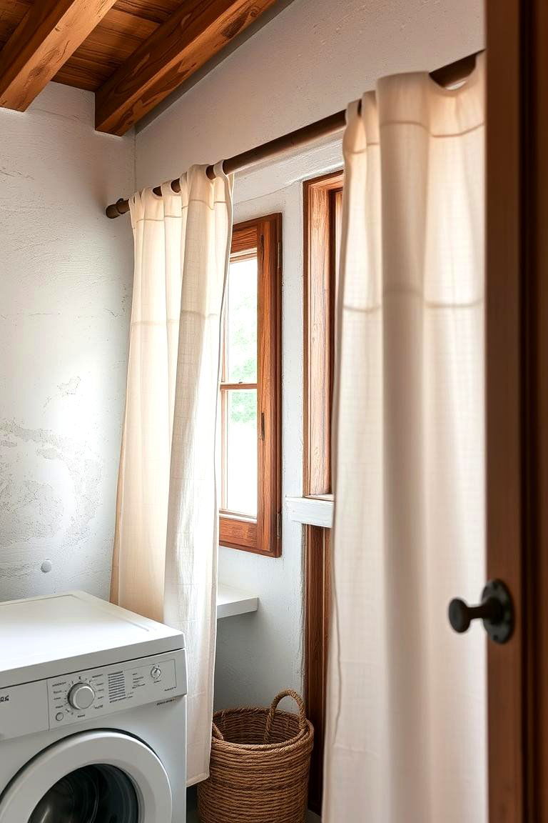 Incorporate Natural Fiber Textiles - 24 Rustic Laundry Room Ideas