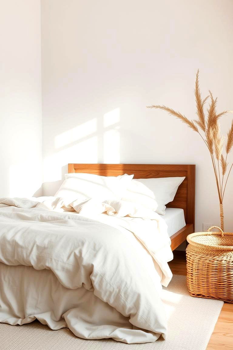 Incorporate Natural Materials - 24 Minimalist Bedroom Ideas