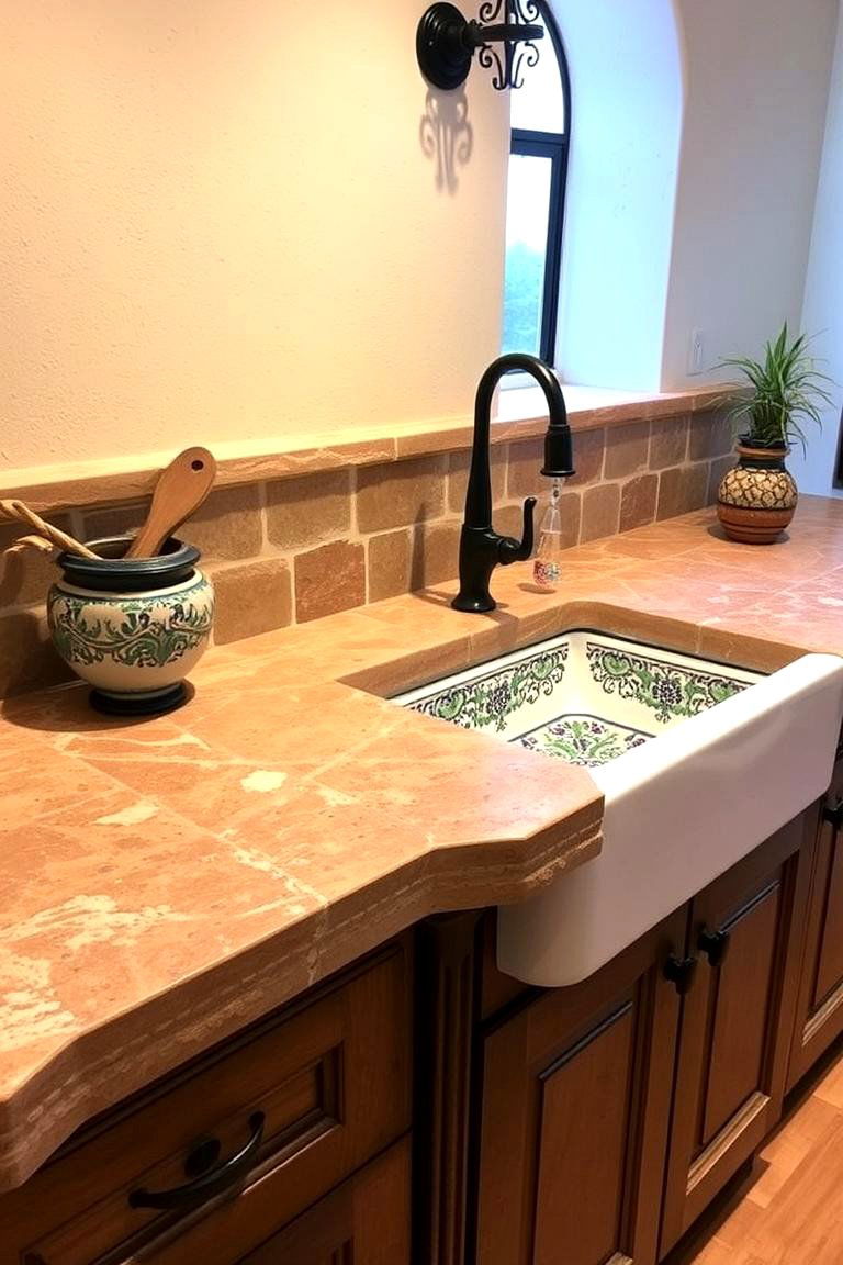 Incorporate Natural Stone Elements - 24 Mexican Kitchen Ideas