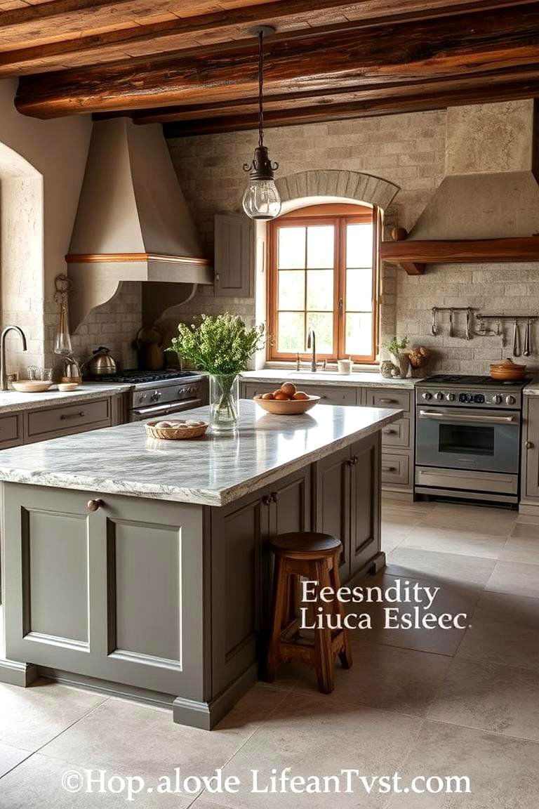 Incorporate Natural Stone for Authenticity - 24 French Country Kitchen Ideas