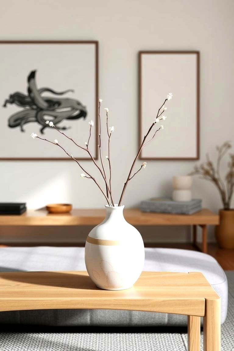 Incorporate Open Shelving - 24 Japandi Living Room Ideas