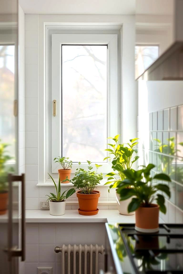 Incorporate Plants for a Touch of Greenery - 24 Small Galley Kitchen Ideas on a Budget