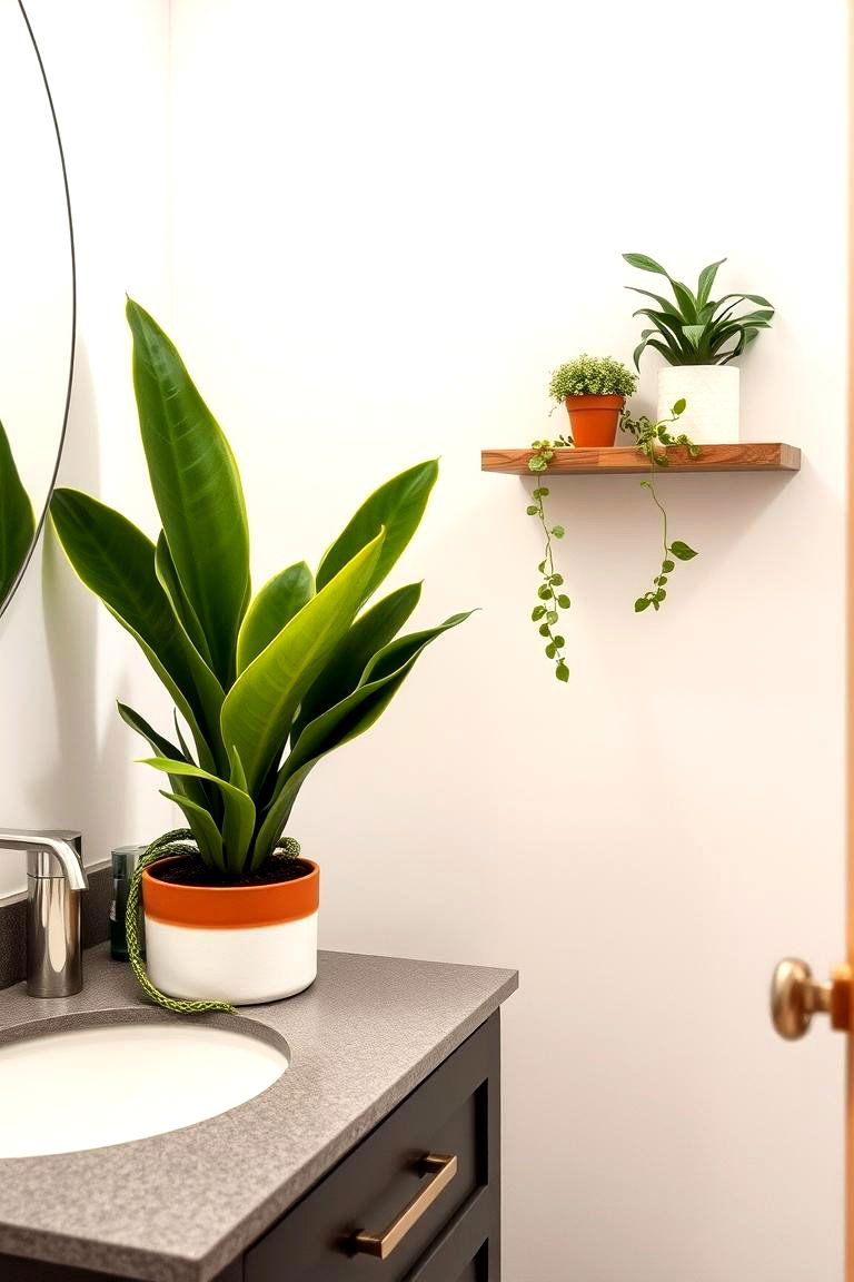 Incorporate Plants for a Touch of Life - 24 Masculine Bathroom Ideas