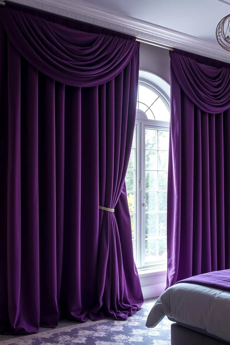 Incorporate Purple in Window Treatments - 24 Purple Bedroom Ideas
