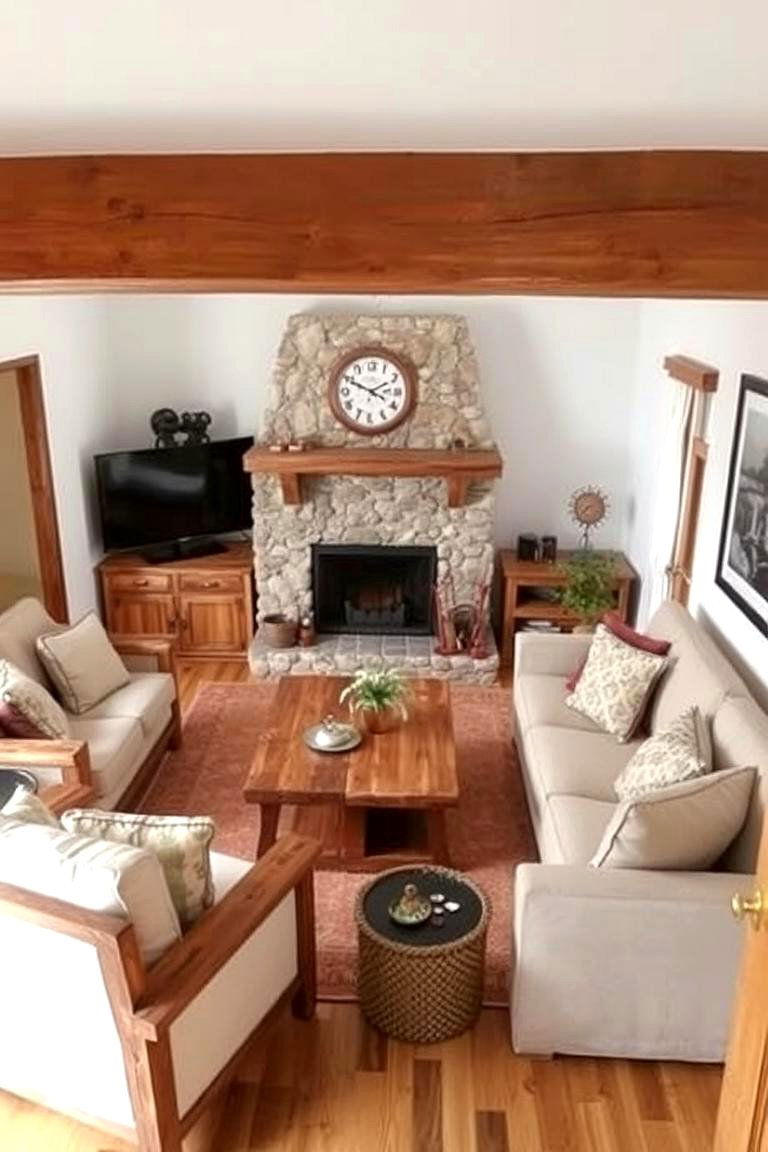 Incorporate Reclaimed Wood Furniture - 24 Small Rustic Living Room Ideas