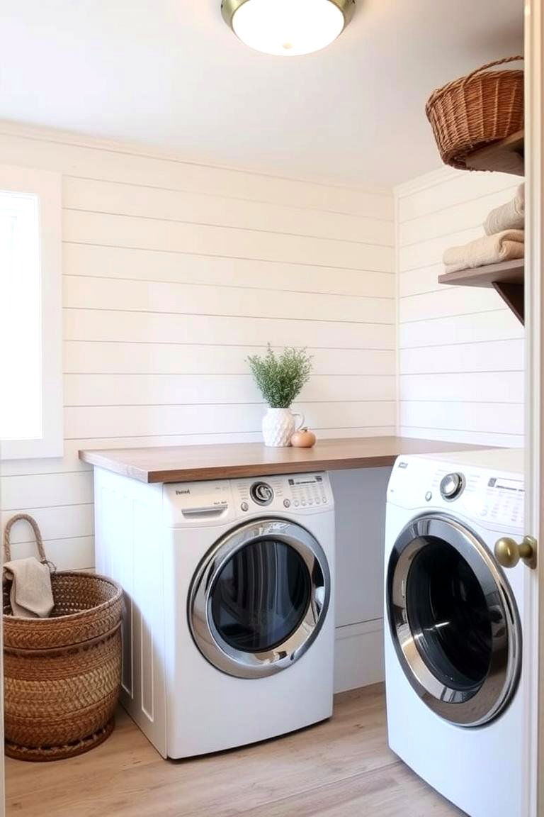 Incorporate Shiplap or Beadboard Walls - 24 Rustic Laundry Room Ideas