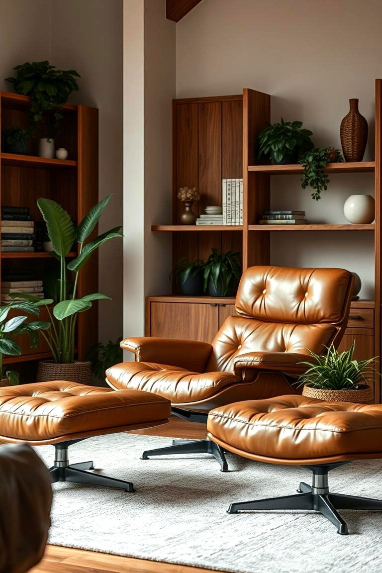 Incorporate Soft Leather Elements - 24 Natural Living Room Ideas