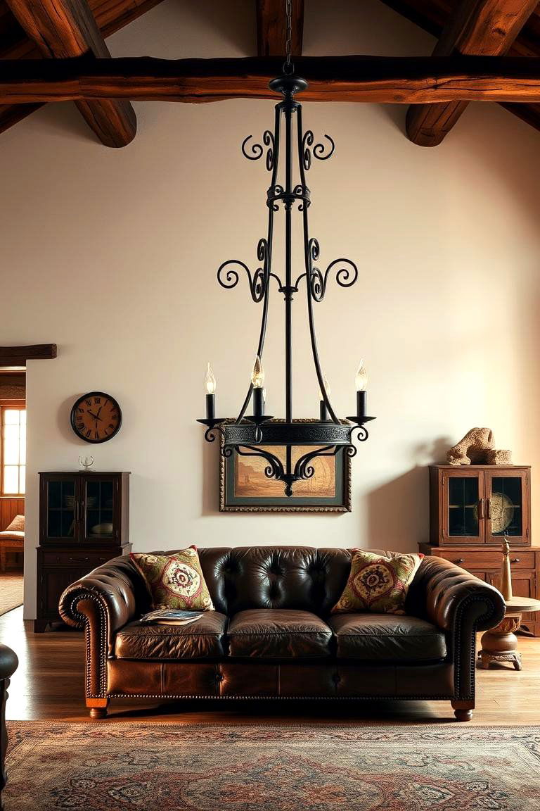 Incorporate Southwestern Lighting Fixtures - 24 Southwestern Living Room Ideas