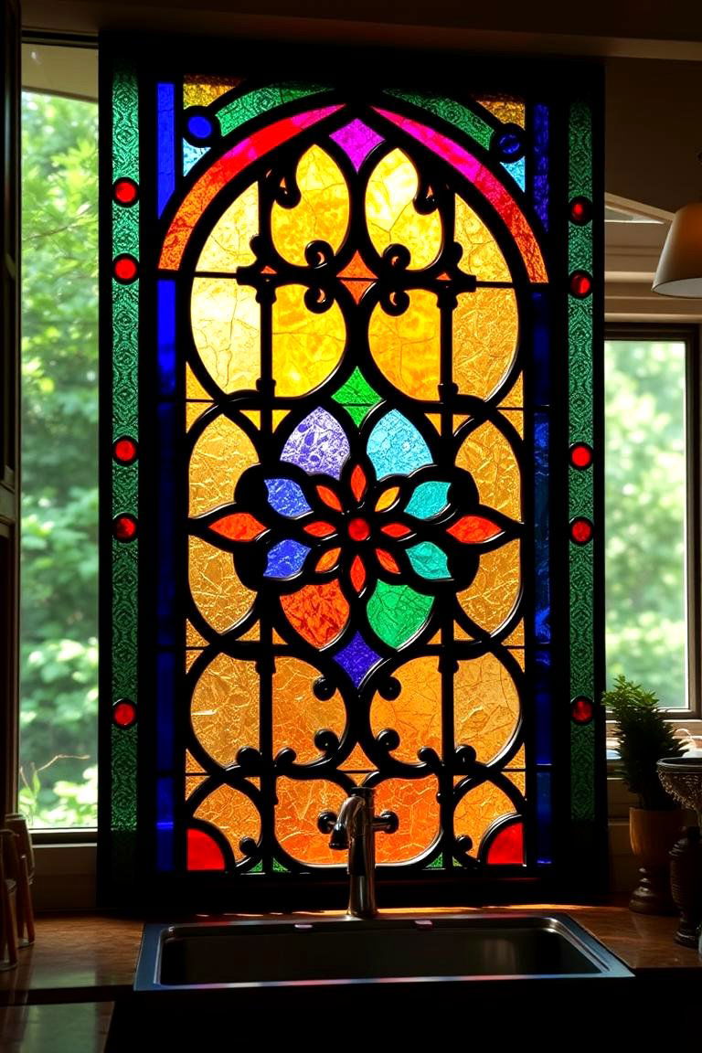 Incorporate Stained Glass Details - 24 Gothic Kitchen Ideas