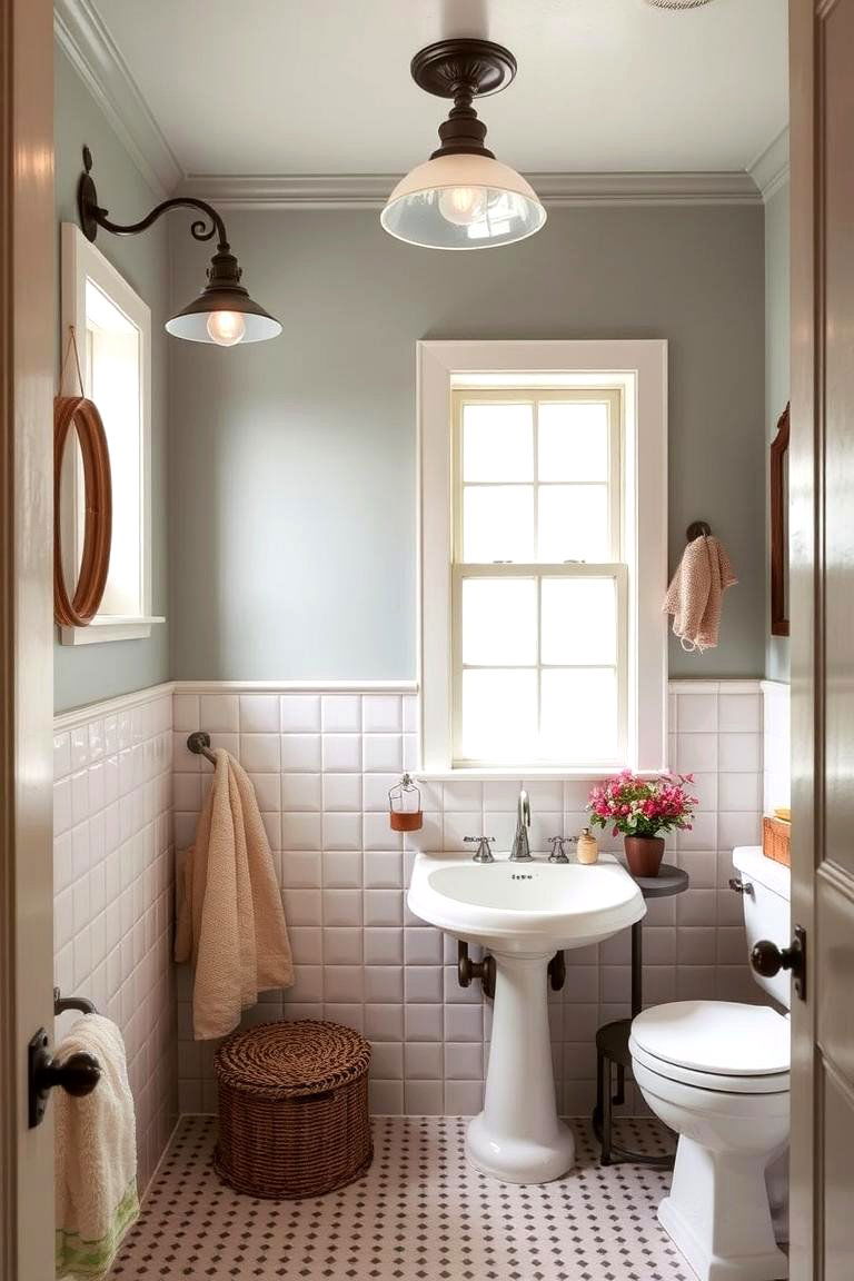 Incorporate Vintage Elements for Charm - 24 Bathroom Staging Ideas