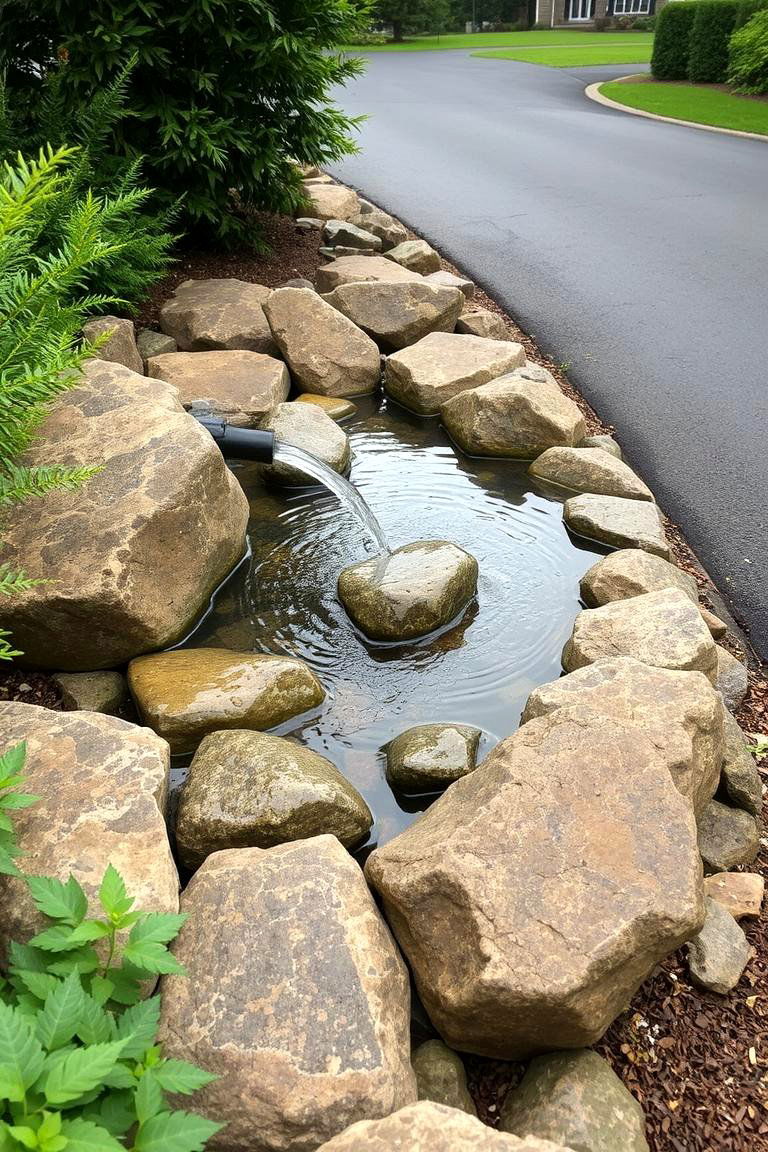 Incorporate Water Features - 24 Driveway Landscape Ideas
