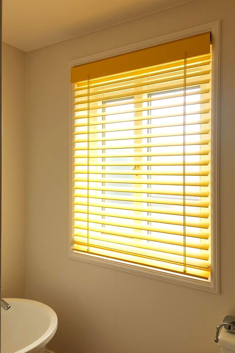 Incorporate Yellow Window Treatments - 24 Yellow Bathroom Ideas