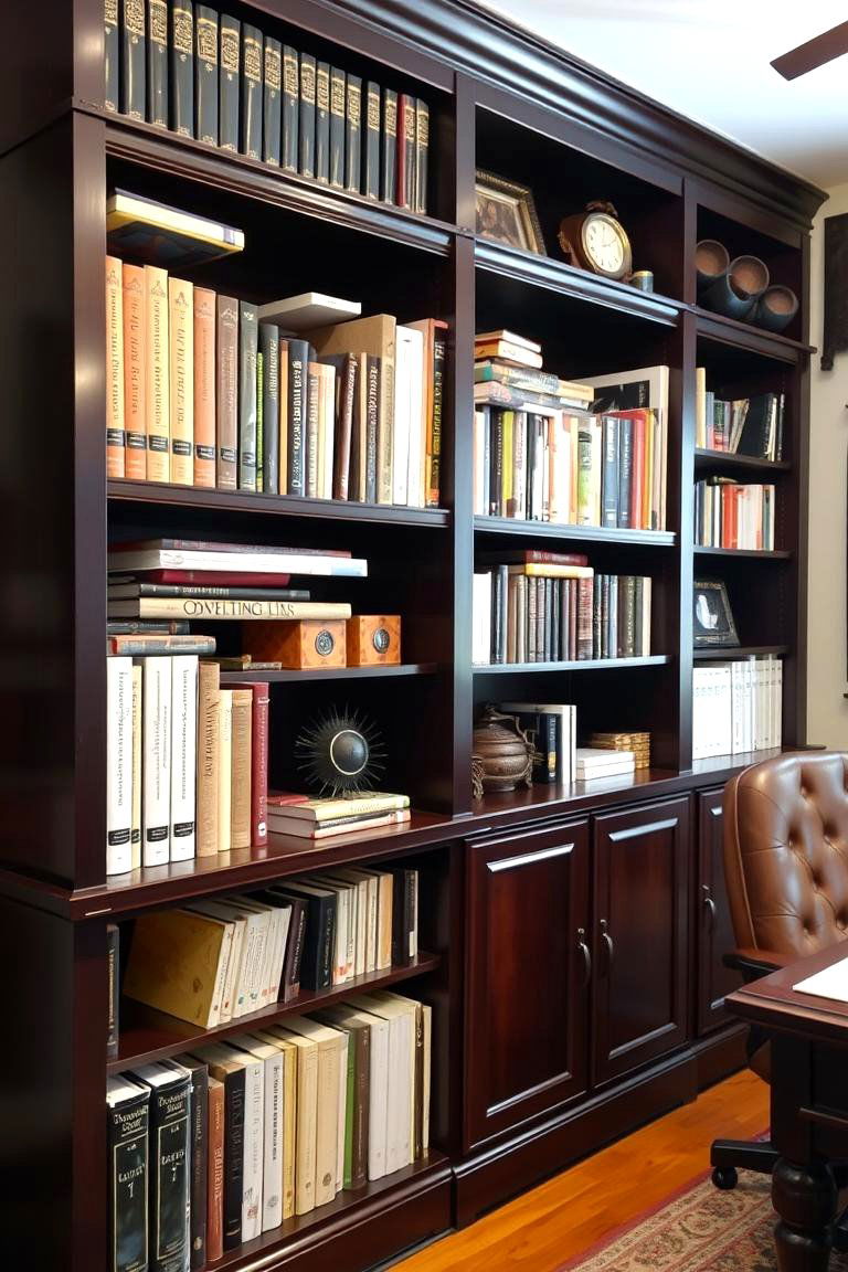 Incorporate a Bookshelf for Literature and Decor - 24 Office Storage Ideas