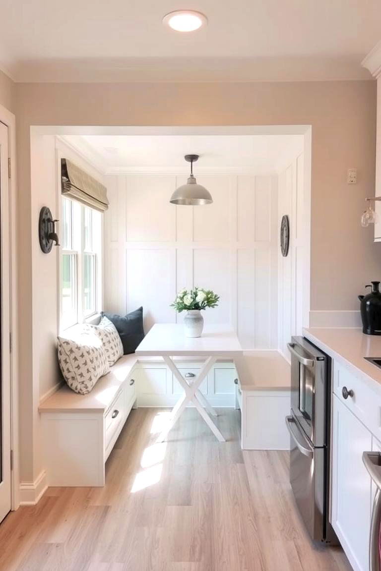 Incorporate a Breakfast Nook for Cozy Dining - 24 Small White Kitchen Ideas