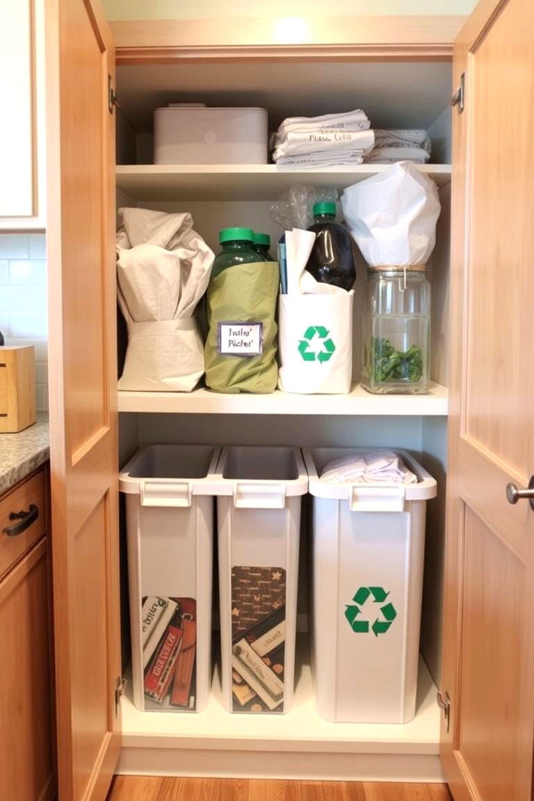 Incorporate a Built In Recycling Area - 24 Larder Cupboard and Pantry Ideas for Your Kitchen