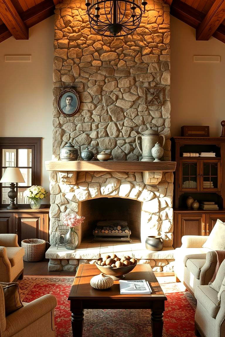 Incorporate a Cozy Fireplace - 24 French Country Living Room Ideas