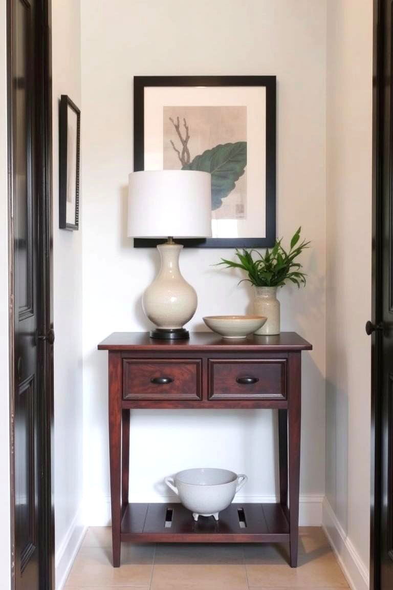 Incorporate a Functional Console Table with Storage - 24 Hallway Decor Ideas