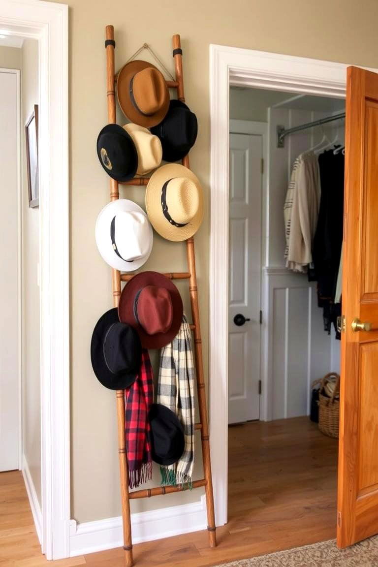 Incorporate a Ladder for an Elevated Look - 24 Entryway Closet Ideas