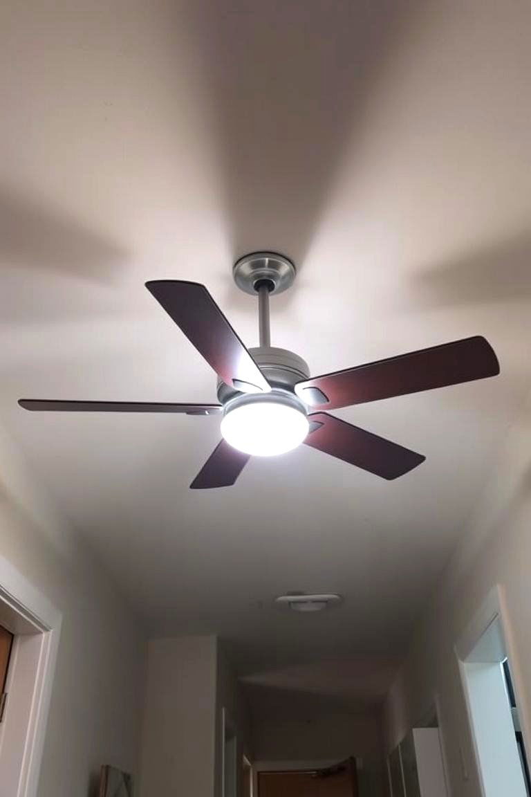 Incorporate a Lighted Ceiling Fan - 24 Narrow Hallway Lighting Ideas