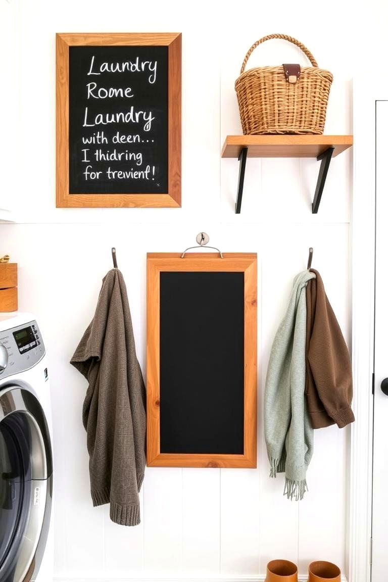 Incorporate a Message Board or Chalkboard - 24 Mudroom Laundry Room Ideas
