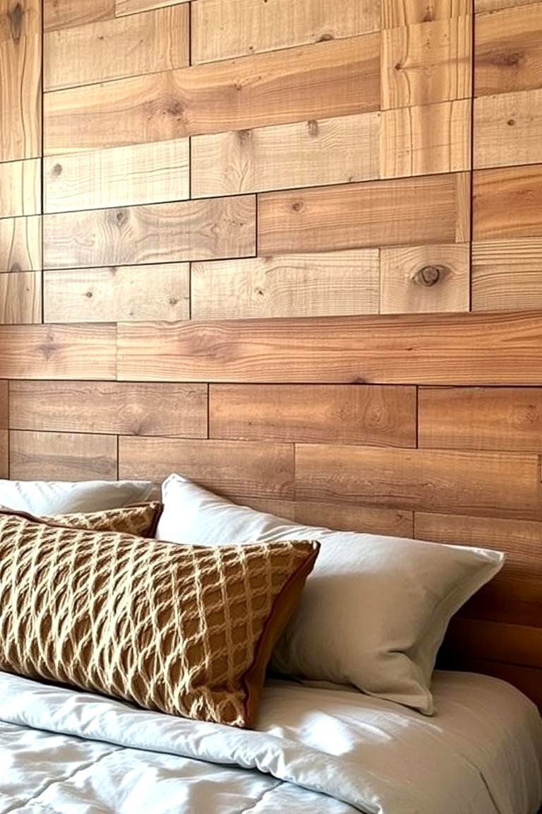 Incorporate a Reclaimed Wood Headboard - 24 Rustic Bedroom Ideas