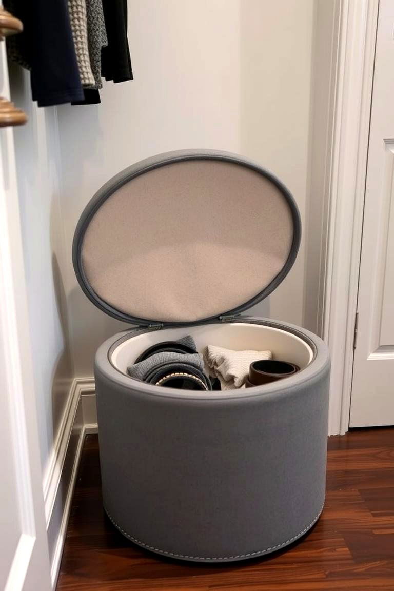 Incorporate a Small Ottoman with Storage - 24 Small Dressing Room Ideas